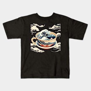 the great wave of caffeine Kids T-Shirt